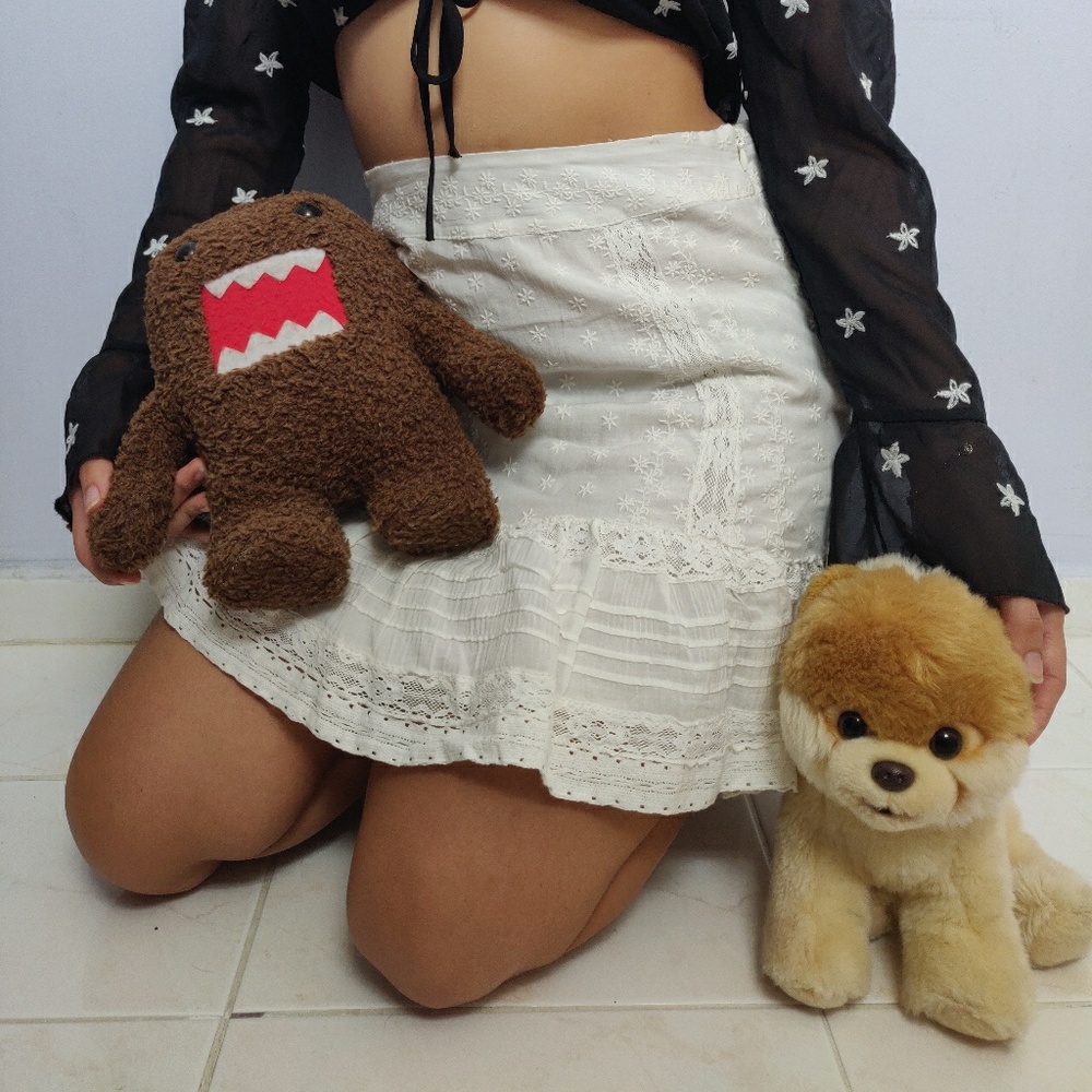 NWT UO Victorian Eyelet Ruffle Mini Skirt